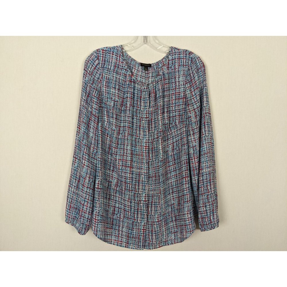 Talbots long sleeve hidden button tunic blouse L